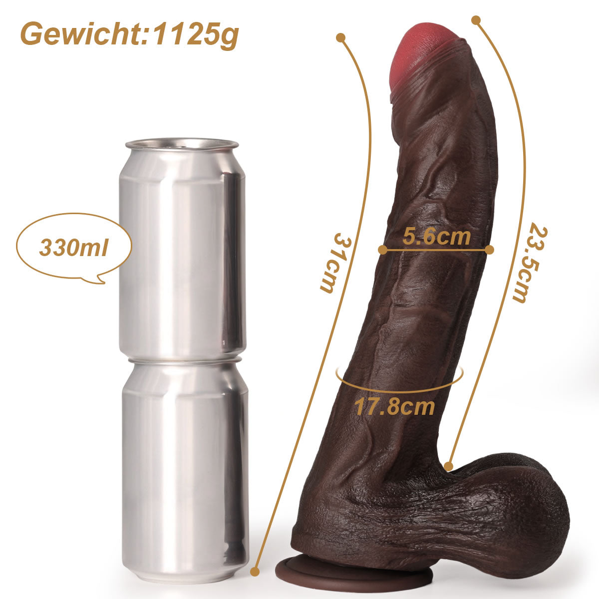 Größe von XXXL Dildo Bruno