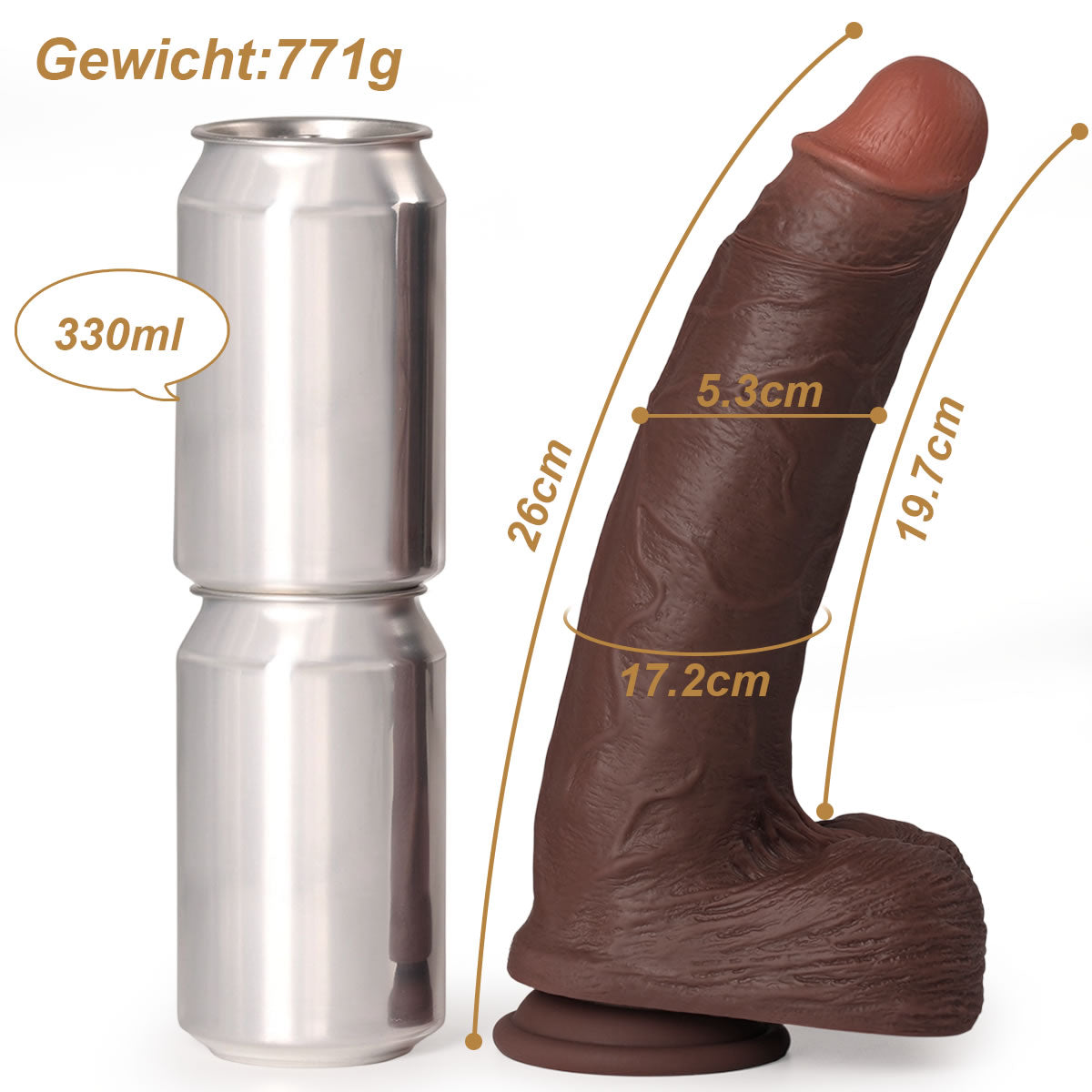 Größe von Huge Dildo Adrian