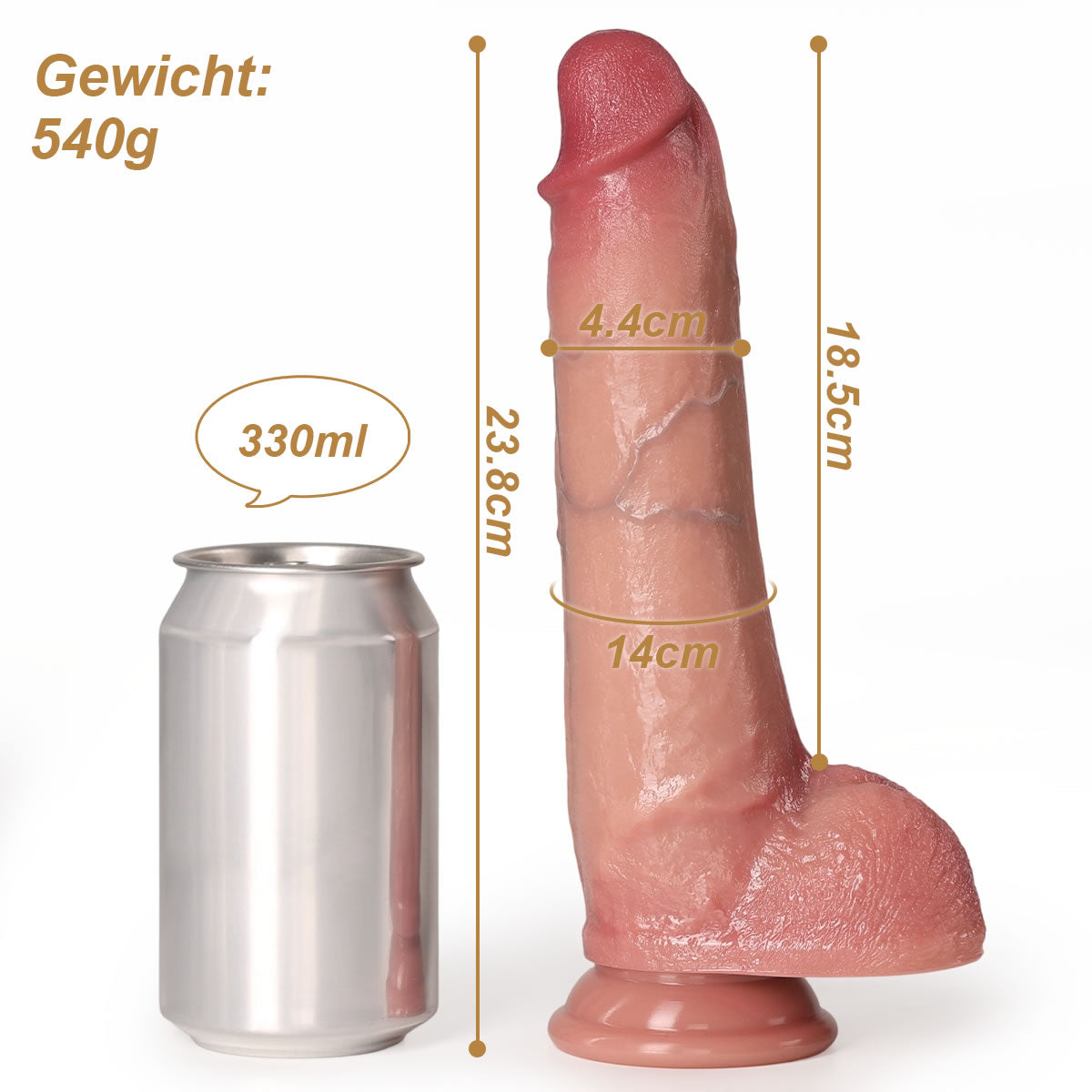 Größe von Naturdildo Jonas