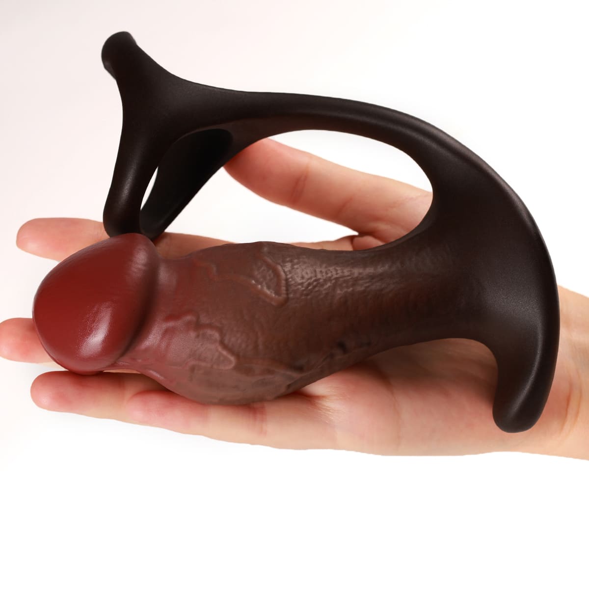 Stoßdildo mit zwei Penisringen