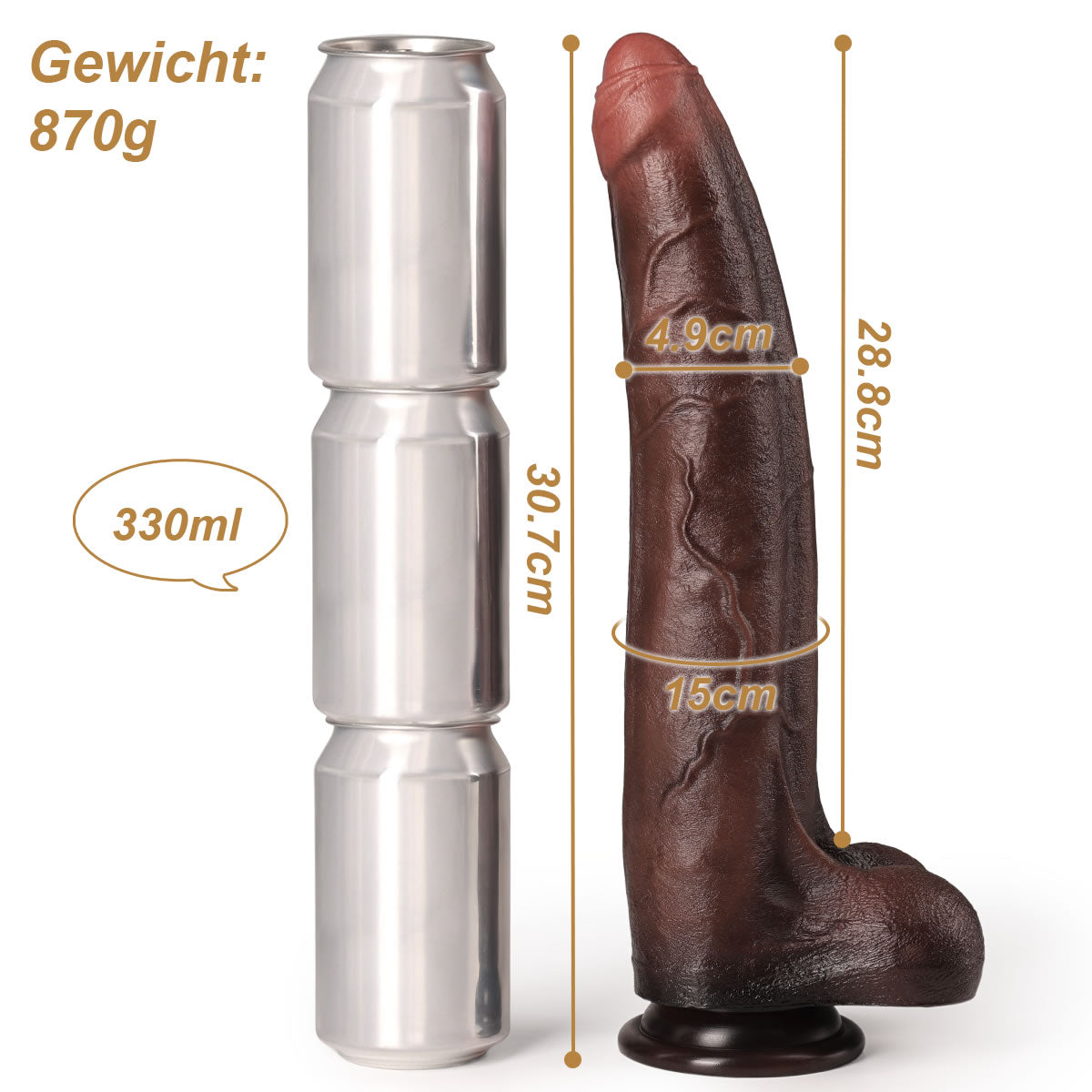 Größe von XXL Vorhaut Dildo Logan
