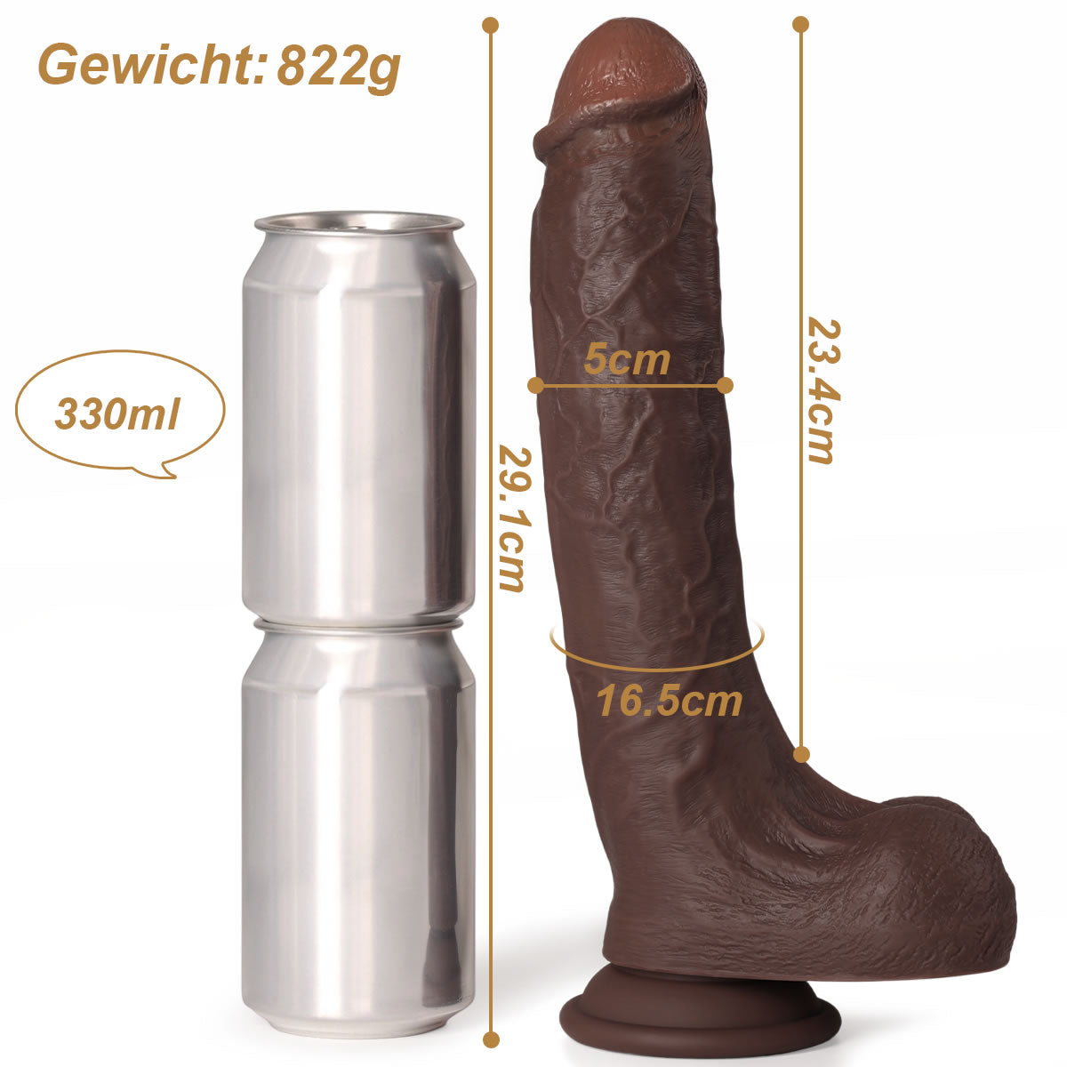 Größe von XXL Dildo Luca