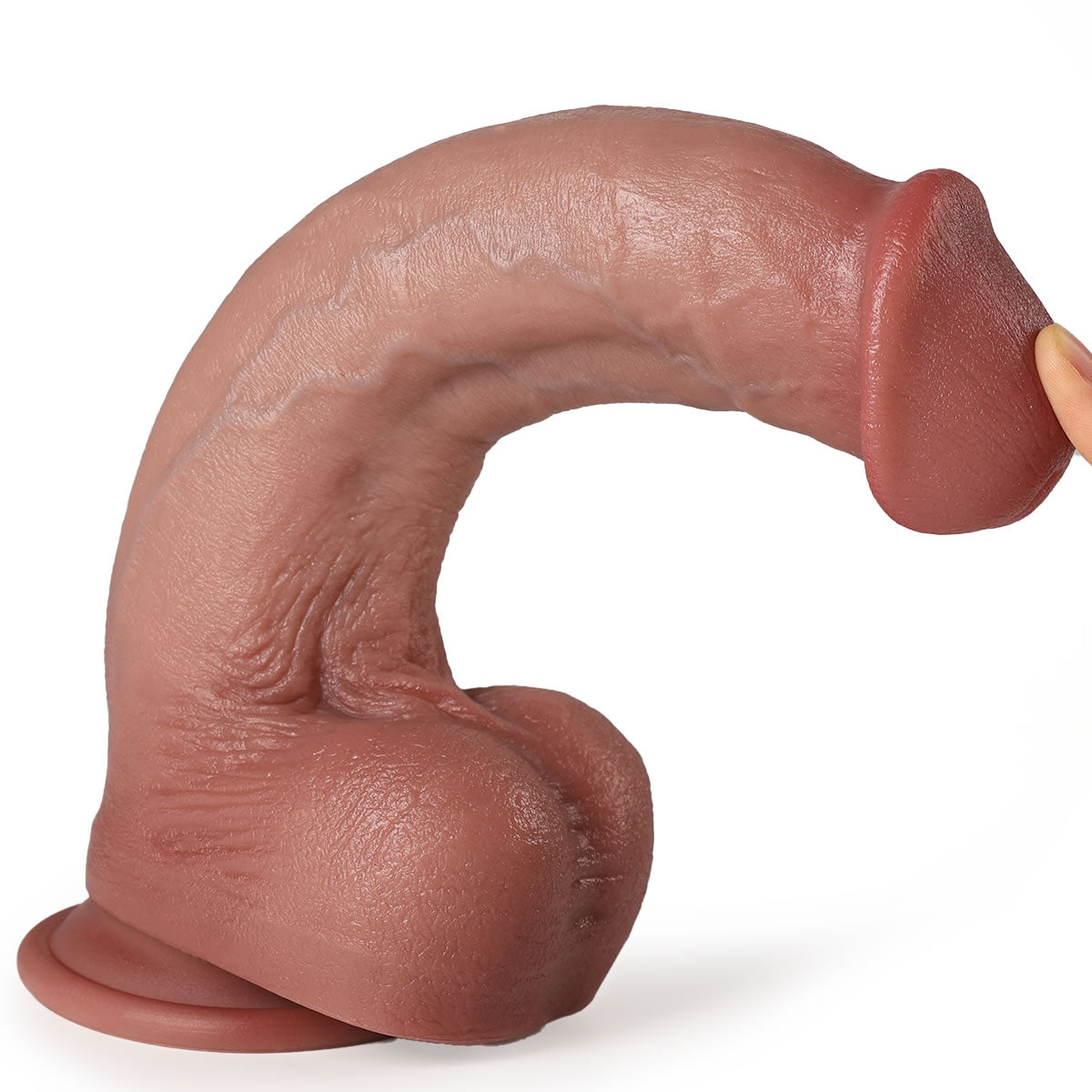 Biegsamer Dildo mit Saugfuß