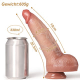 Detaillierte Maße des realistischen Stoßdildos