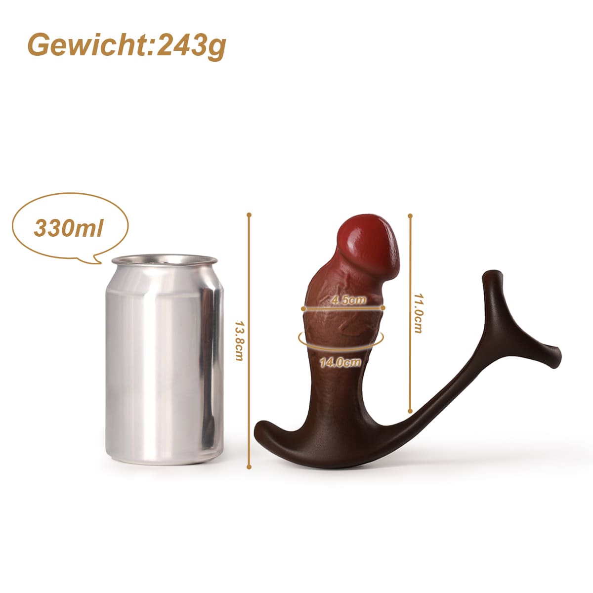 Größe von XXL Stoßdildo Liam