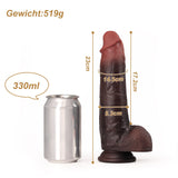 Realistischer Dildo Jett Größentabelle mit Maßangaben