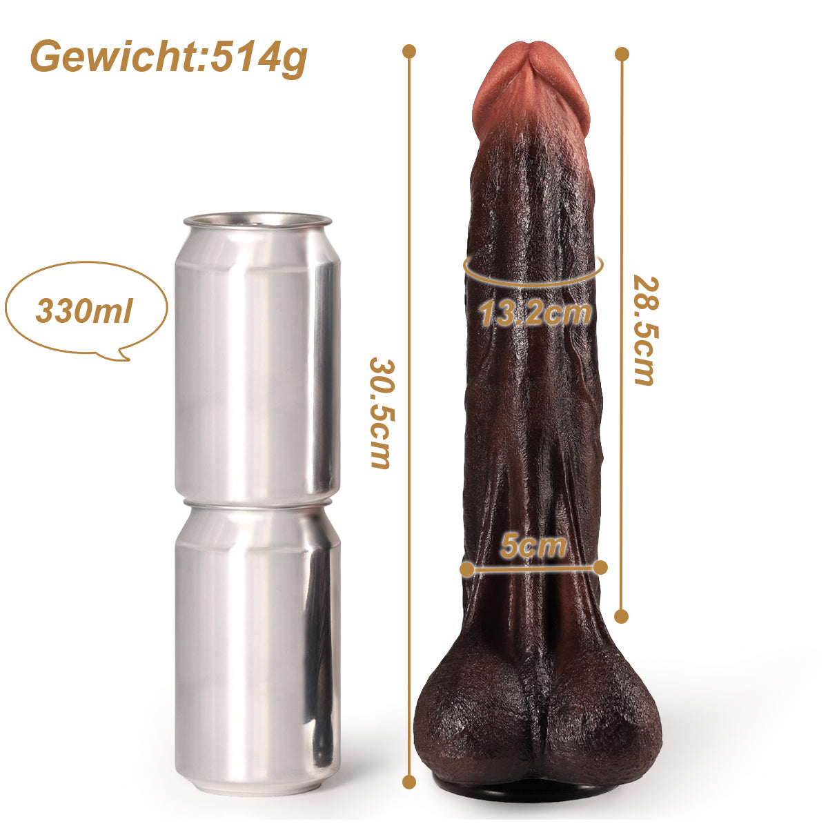 Größe von XXL Deepthroat Dildo Robert